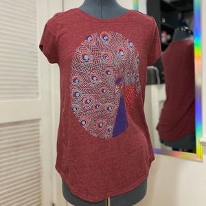 LUCKY BRAND Peacock Graphic Tee